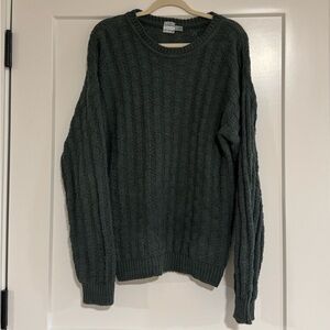 Tony lambert Forest Green Cable Knit Crewneck Sweater